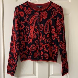 🌷3 for$25🌷Premise Studio, US S, Red & Black Floral Paisley Cardigan